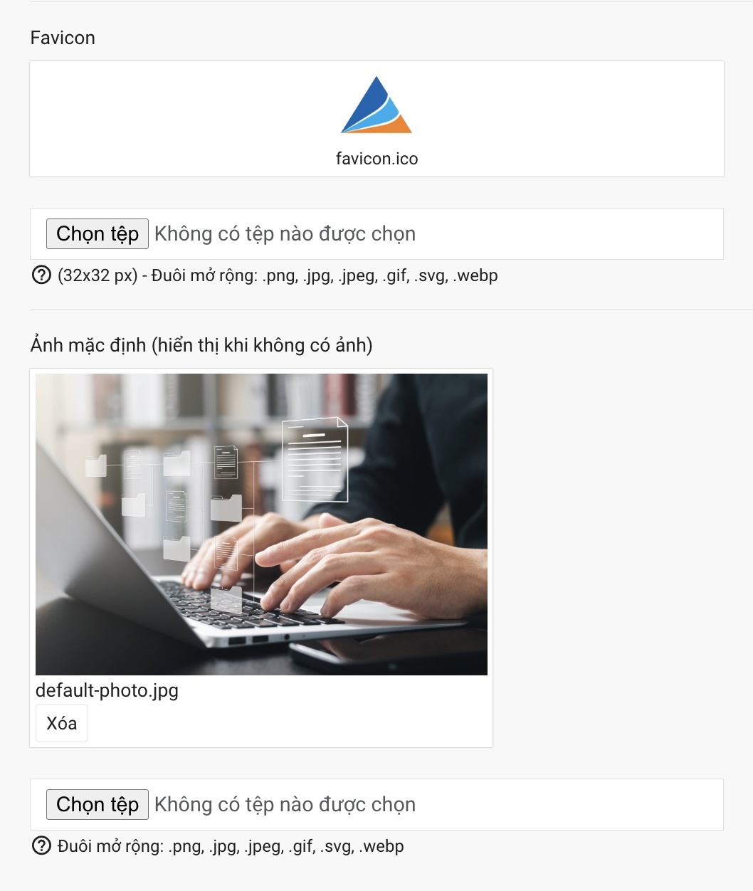Ảnh mặc định khi không có thumbnail