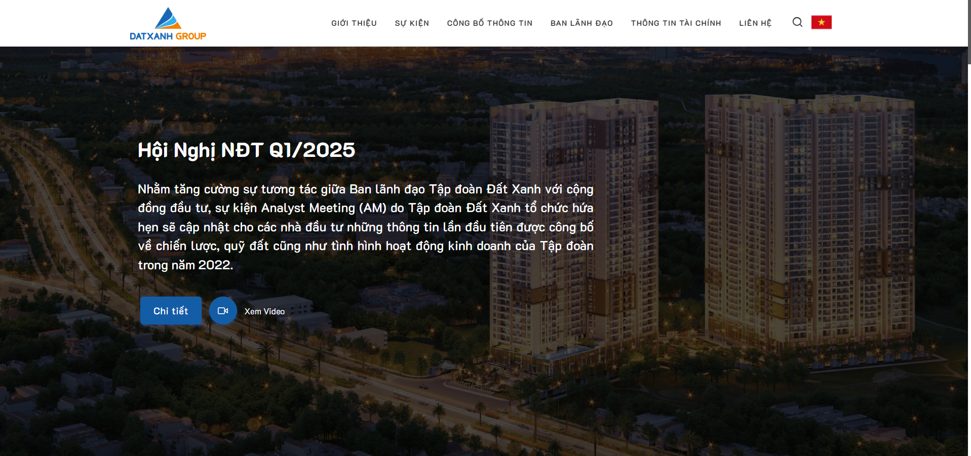 Khu vực Sự kiện nổi bật trên website