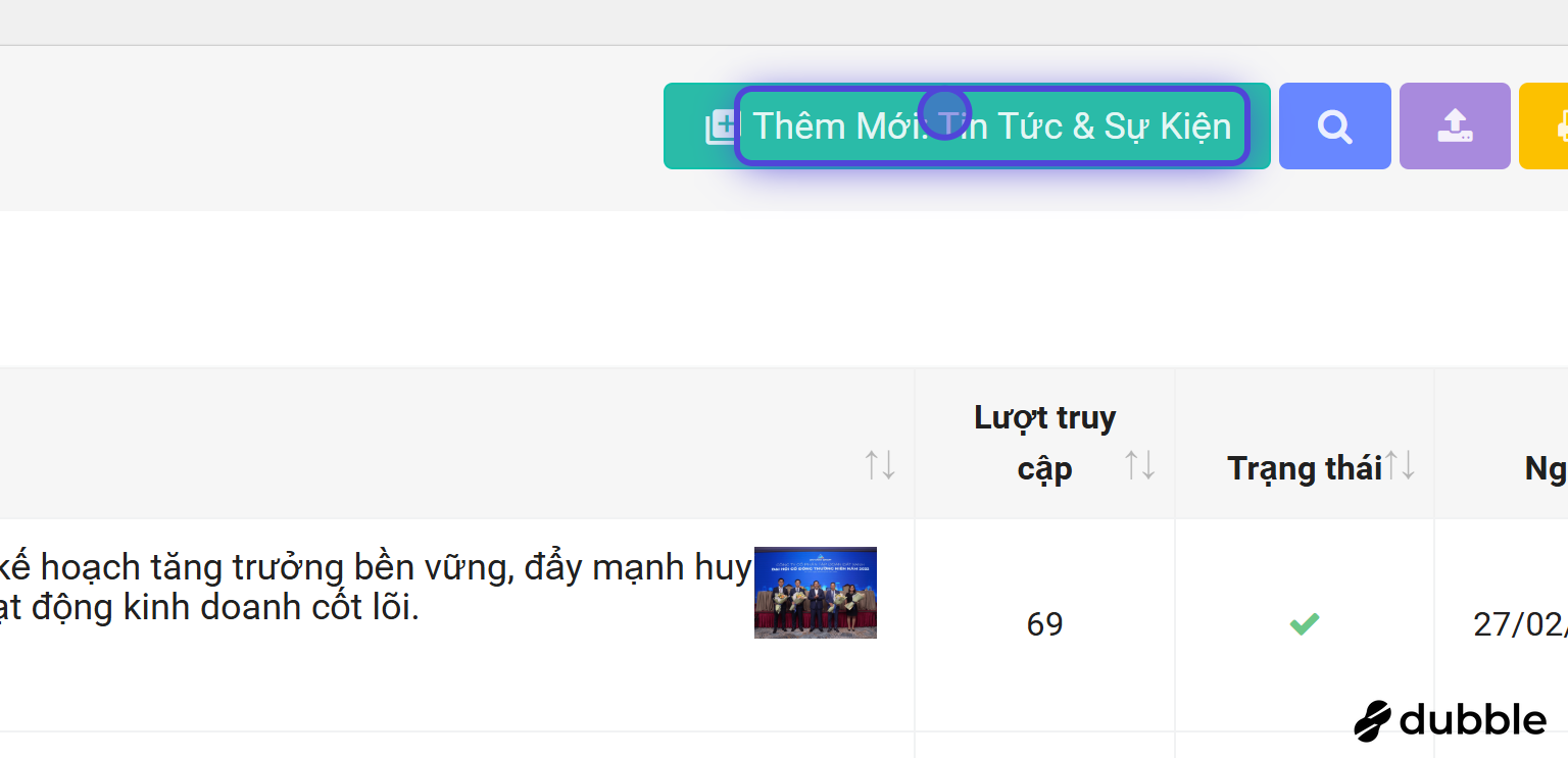 Chọn Thêm mới để tạo bài viết Tin tức